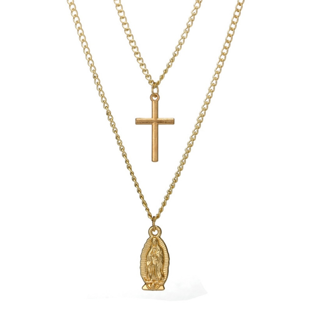 Europe Style//Cross Maria Layering Necklaces - Picture 2 of 8